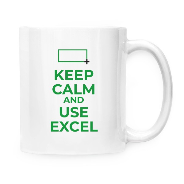 Hrnek malý bílý s potiskem Keep calm and use Excel