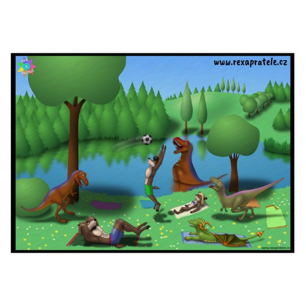 Puzzle velké s potiskem Letní radovánky Rexovy party