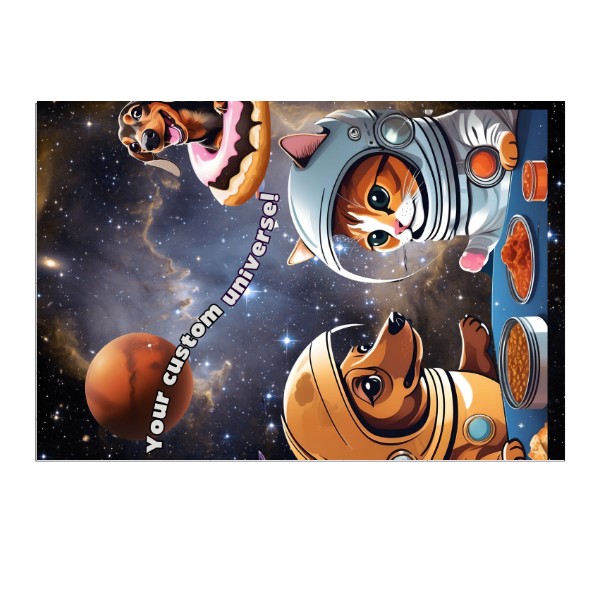 Puzzle střední  s potiskem Vesmírné puzzle se zvířátky