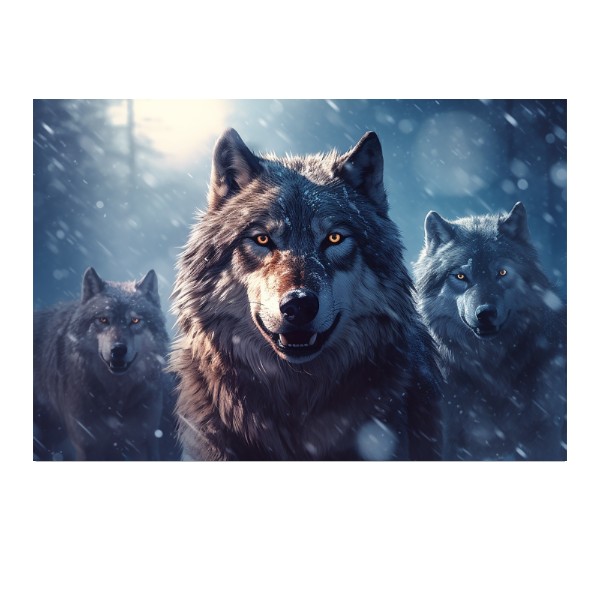 Puzzle střední  s potiskem Vlci